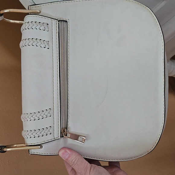 Franco Sarto Cream Crossbody Bag With Fringe - Picture 3 of 8